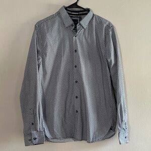 Cactus Man navy and white button down shirt size medium